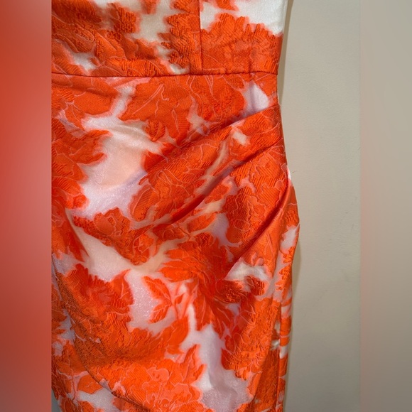 Showpo Brailey Midi Orange White Dress NWT Sz 2 - Picture 5 of 9